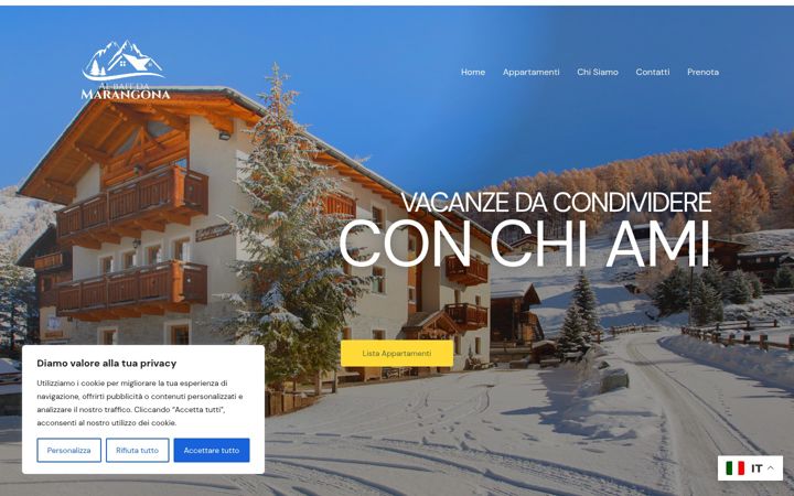Screenshot of appartamentimarangona.com