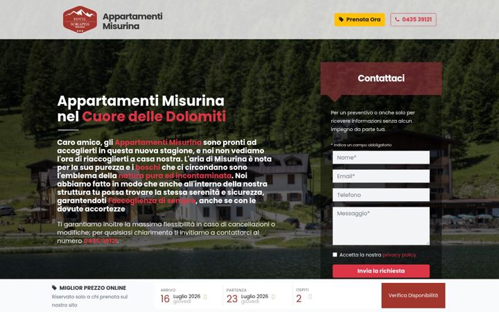 Screenshot ta' appartamentimisurina.it