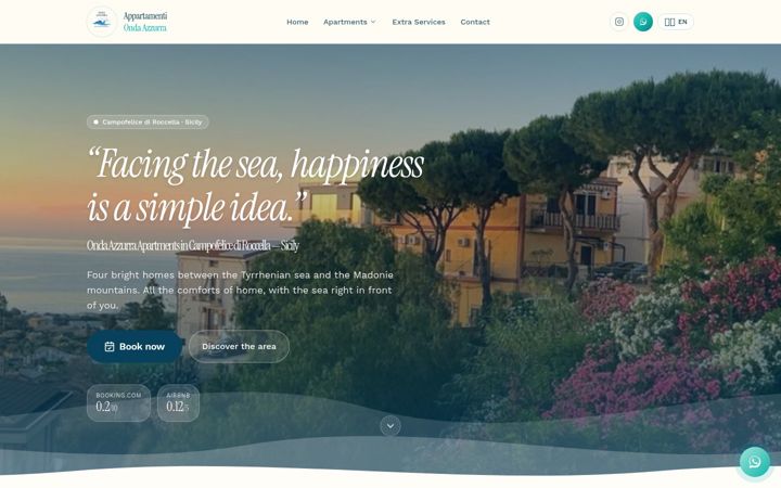 Screenshot of appartamentiondaazzurra.com