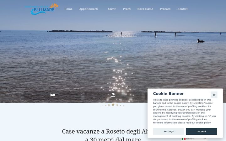 Screenshot von appartamentivacanzeblumare.it