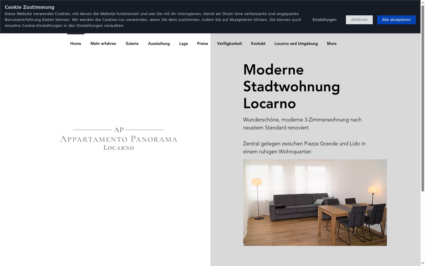 Screenshot des Einwilligungsbanners vor jeglicher Interaktion