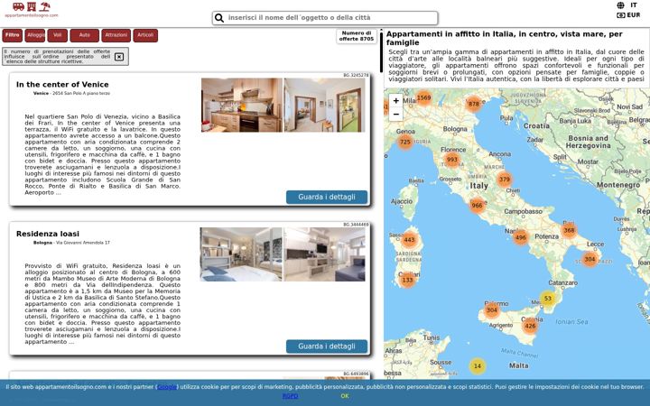 Screenshot of appartamentoilsogno.com
