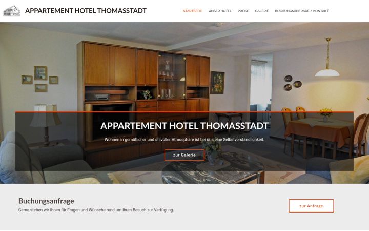 Screenshot of appartement-hotel-thomasstadt.de