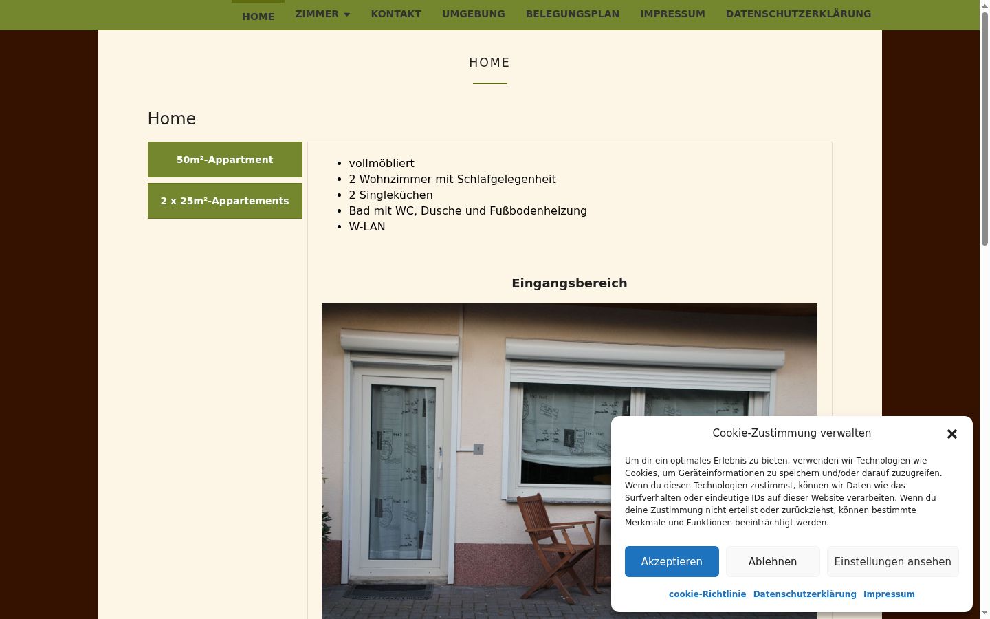 Snímek obrazovky baneru souhlasu zobrazeného před jakoukoli interakcí