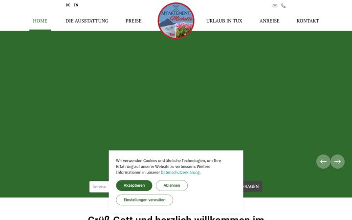 Screenshot of appartement-michelle.at
