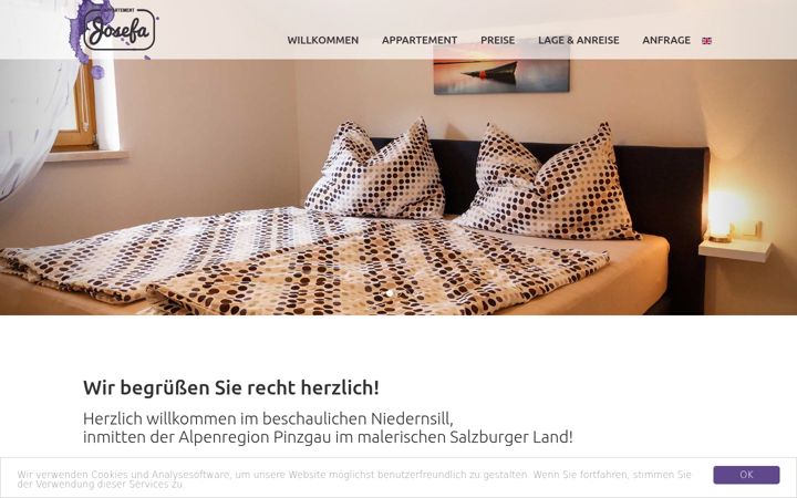 Ekraanipilt saidist appartement-niedernsill.at
