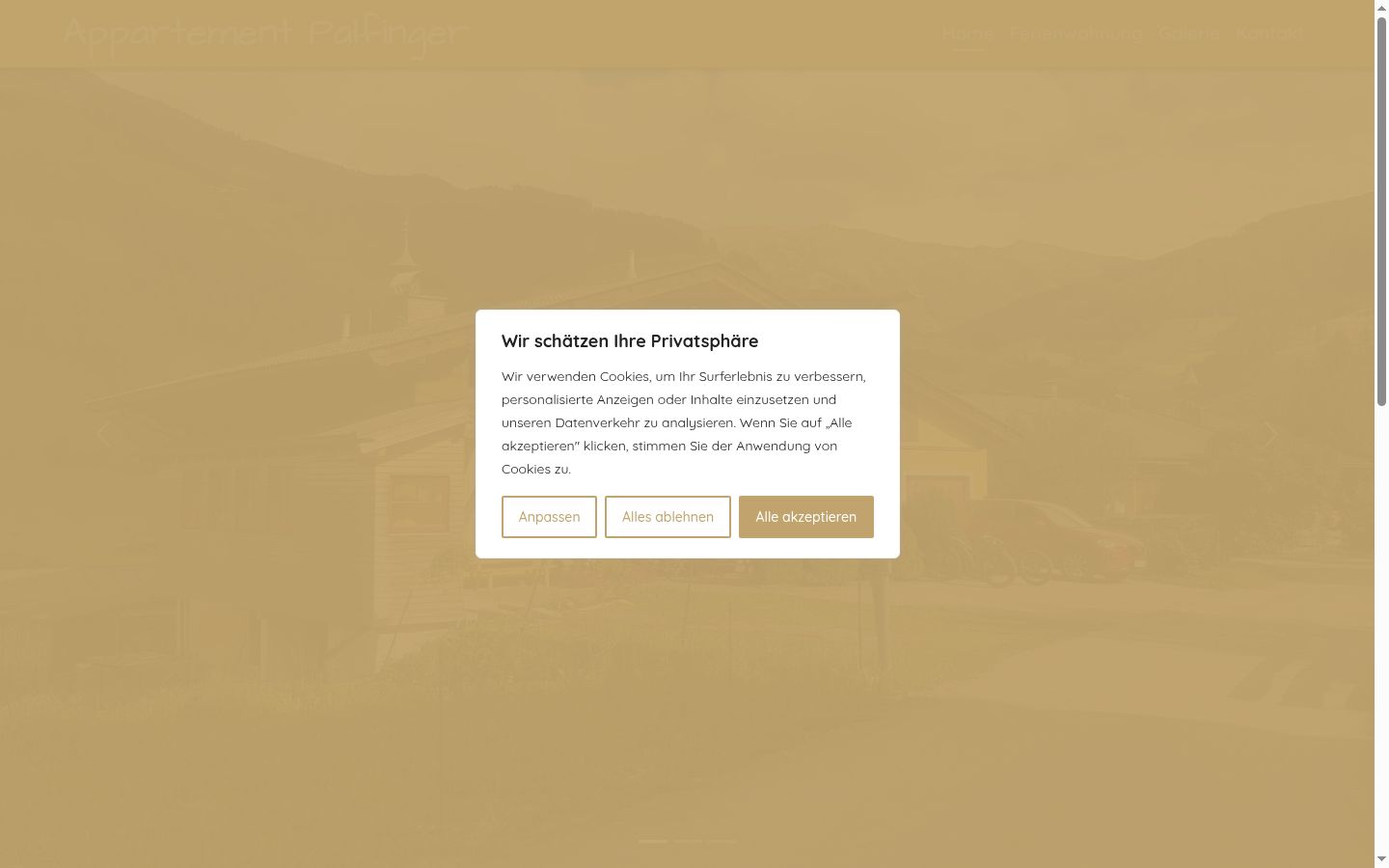 Screenshot of the consent banner shown before any interaction