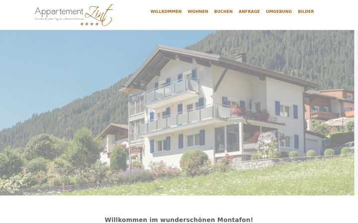 Screenshot of appartement-zint.at