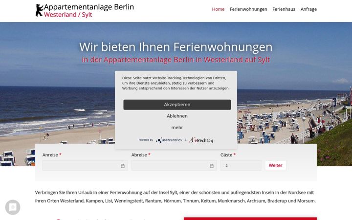 Screenshot ta' appartementanlage-berlin.de