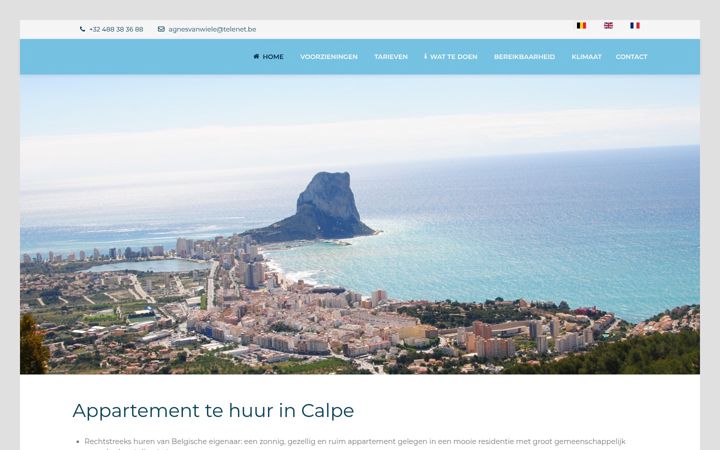 Screenshot of appartementcalpe.com