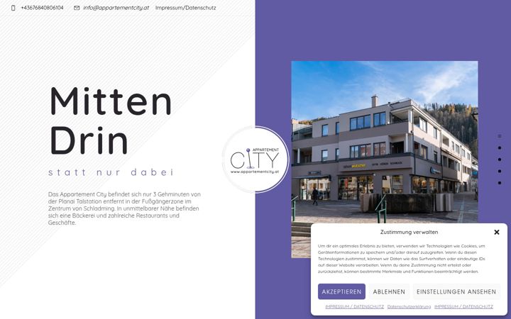 Screenshot of appartementcity.at