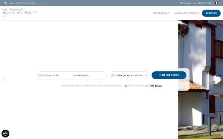 Screenshot of appartementdomaineaigalachossegorchezsophie.com