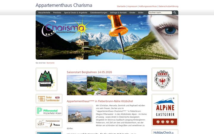Screenshot ta' appartementhaus-charisma.at