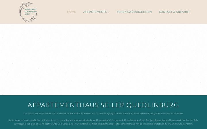 Screenshot of appartementhaus-quedlinburg.de