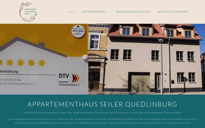 Screenshot of appartementhaus-seiler.de