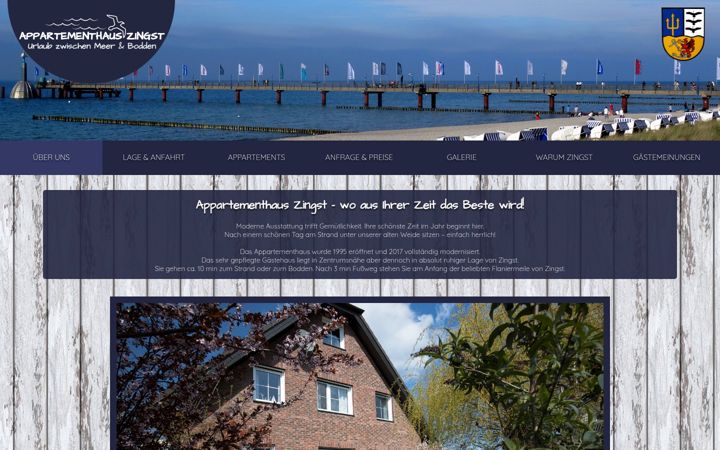 Screenshot ta' appartementhaus-zingst.de