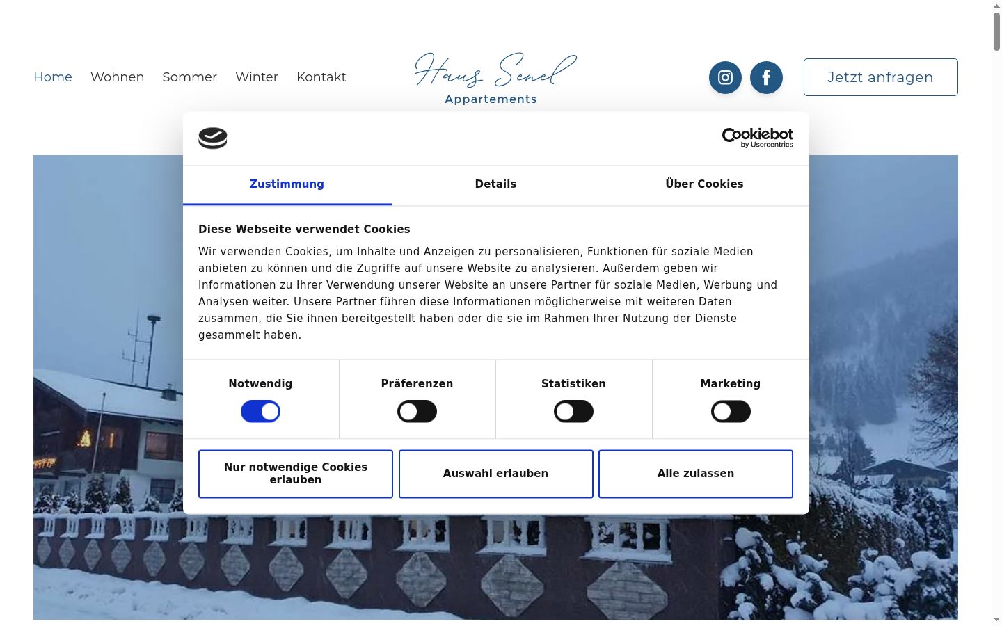 Screenshot tal-banner tal-kunsens muri qabel kwalunkwe interazzjoni
