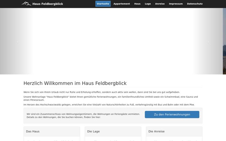 Screenshot of appartements-feldbergblick.de