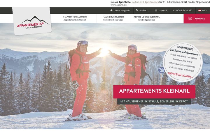 Screenshot του appartements-kleinarl.com