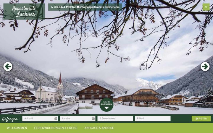 Screenshot of appartements-lackner.com