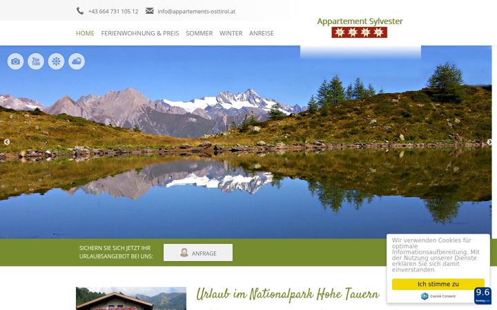 Screenshot of appartements-osttirol.at