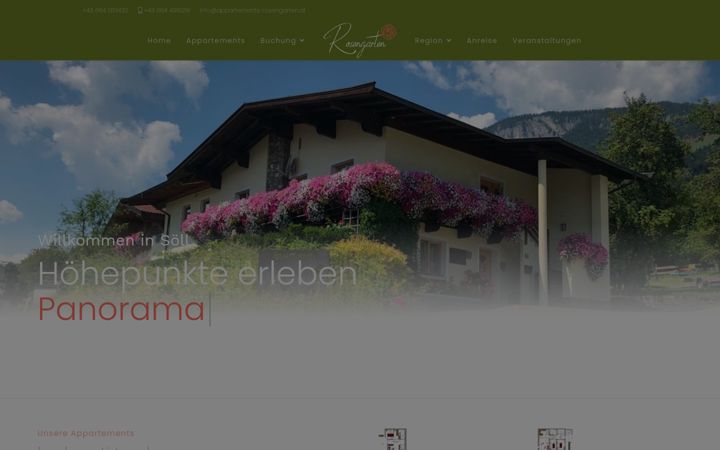 Screenshot of appartements-rosengarten.at