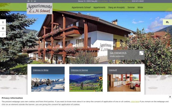 Screenshot του appartements-schnarf.com