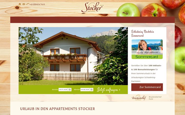 Snímek obrazovky appartements-stocker.at