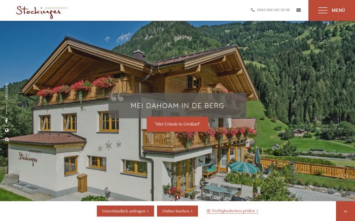 Screenshot of appartements-stockinger.at