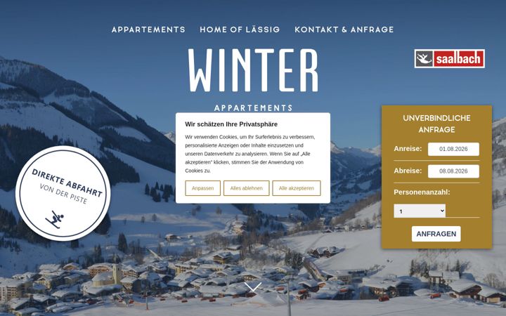 Screenshot of appartements-winter.at