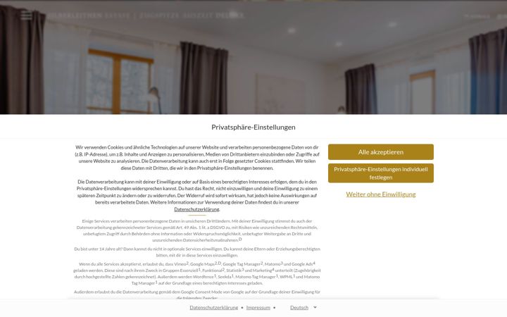 Screenshot of appartements-zugspitze.tirol
