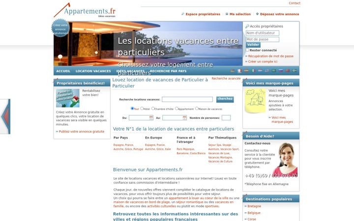Screenshot of appartements.fr