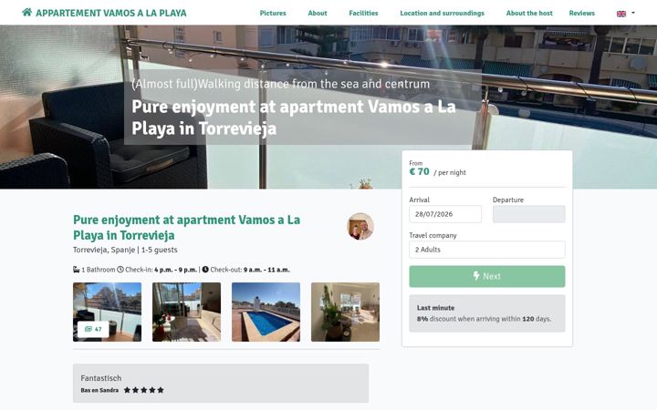 Screenshot of appartementvamosalaplaya.nl