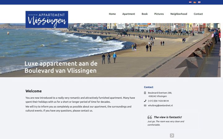 Screenshot of appartementvlissingen.com