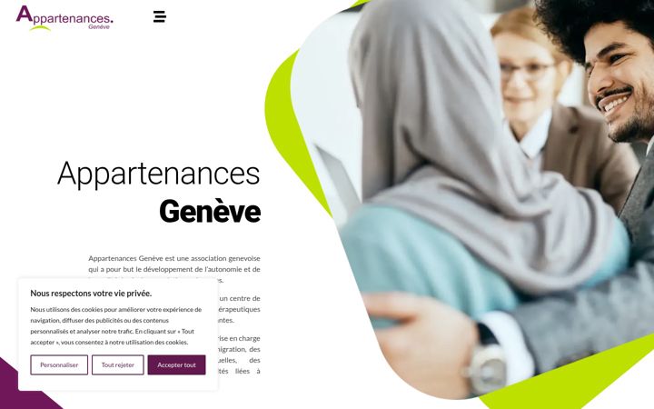Ekrānuzņēmums no appartenances-ge.ch