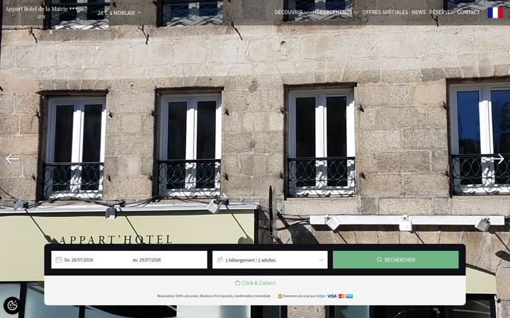 Screenshot του apparthotelmorlaix29.com