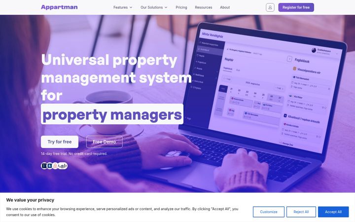 Screenshot of appartman.hu