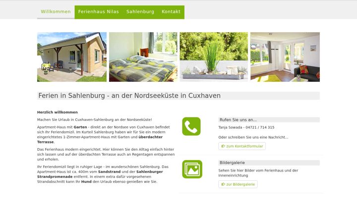 Screenshot of appartment-sahlenburg.de