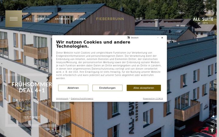 Screenshot of appartments-fieberbrunn.com