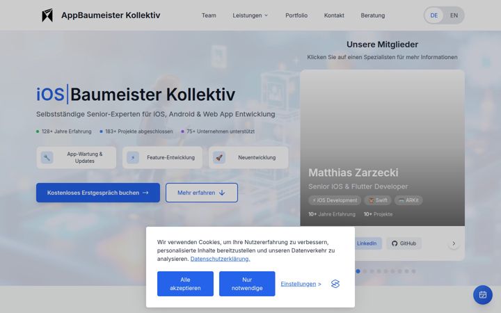 Screenshot of appbaumeister.de