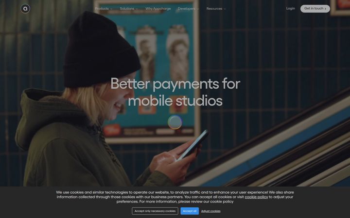 Screenshot von appcharge.com