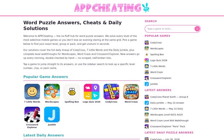 Screenshot του appcheating.com