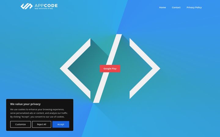 Screenshot of appcode.dk