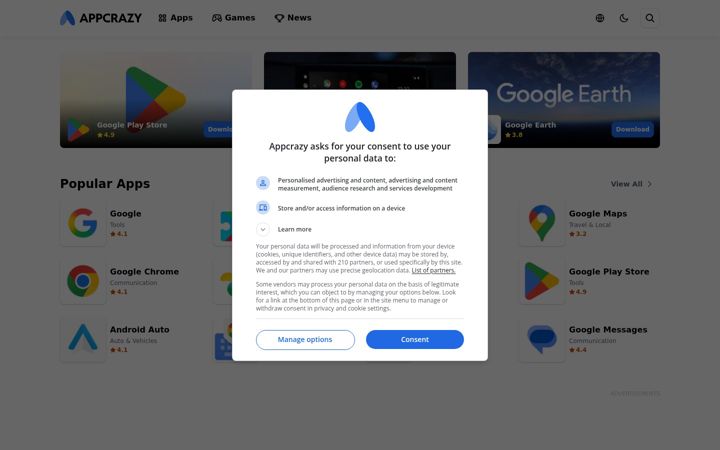 Screenshot of appcrazy.com