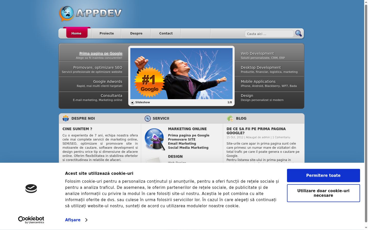 Screenshot del banner di consenso mostrato prima di qualsiasi interazione