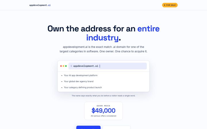 Screenshot of appdevelopment.ai