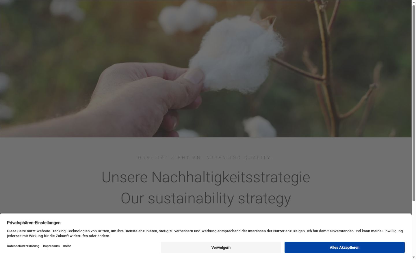 Screenshot del banner di consenso mostrato prima di qualsiasi interazione