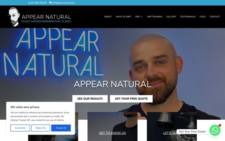Screenshot του appearnatural.com