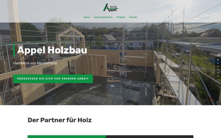 Screenshot of appel-holzbau.de