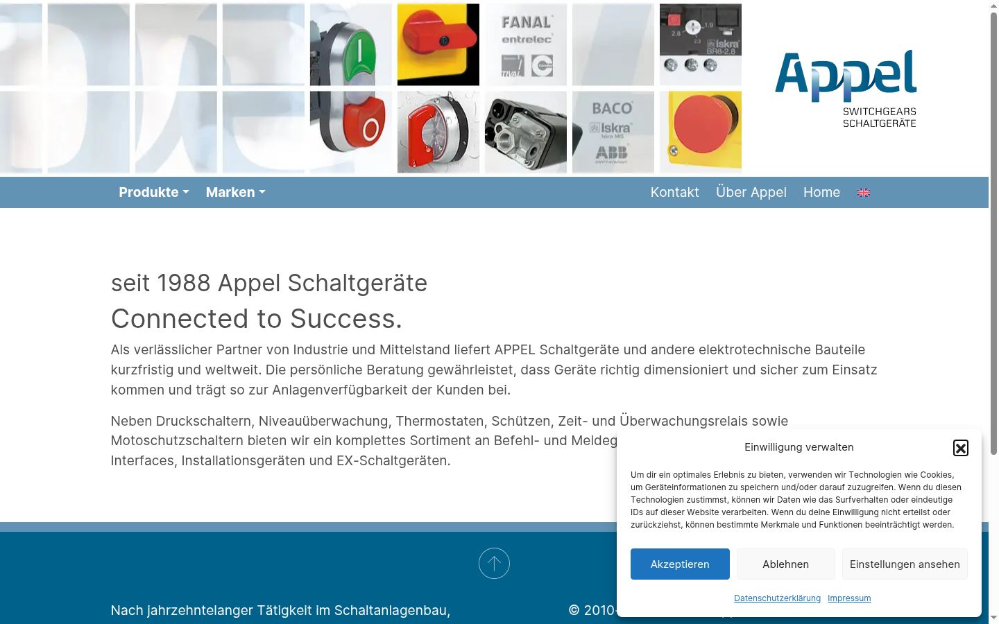 Screenshot des Einwilligungsbanners vor jeglicher Interaktion